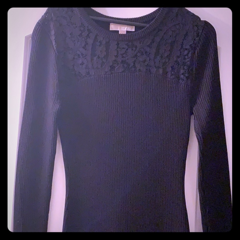 MICHAEL Michael Kors Large black ribbed long dress